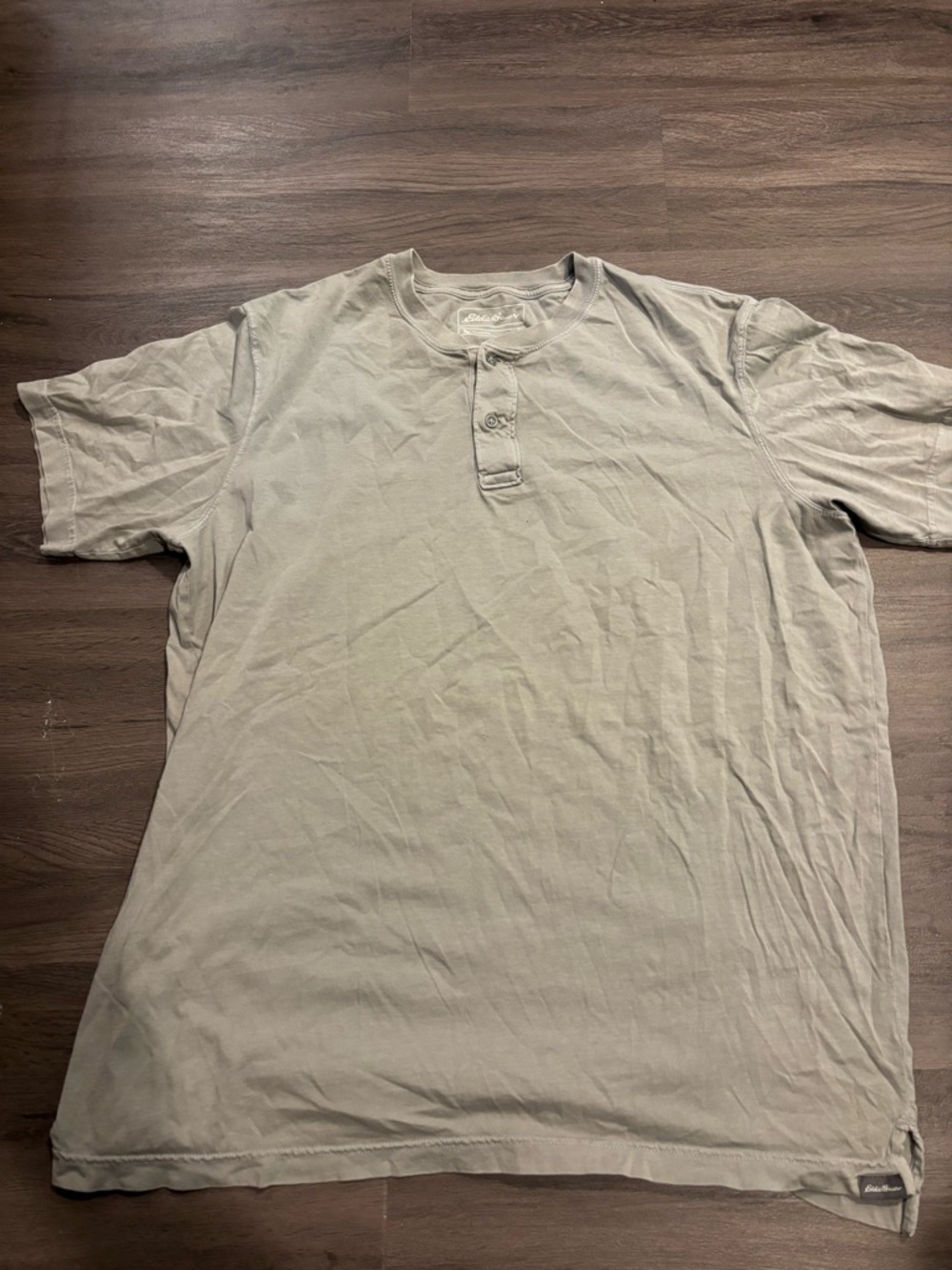 Eddie Bauer Short Sleeve Henley Tee - Olive Green